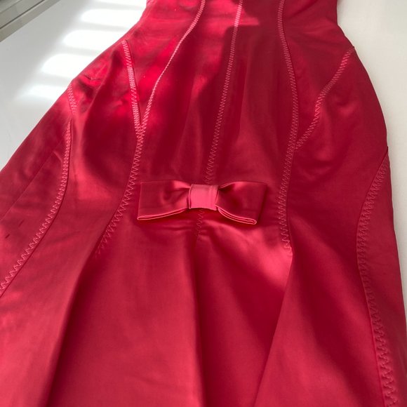 Karen Millen Red Corset Midi Dress (With Bow at Back!) - Picture 3 of 8